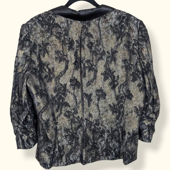 V. Bianca Nygard Metallic Floral Tux Blazer - Picture 6 of 9